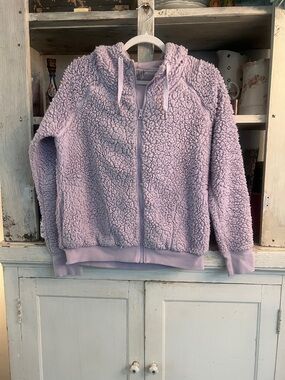 Zella Women’s Plush Zip-Up Hoodie Jacket Light Lavender Size M